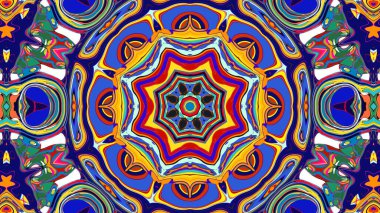 Yaz için renkli simetrik soyut kaleydoskop arkaplan deseni