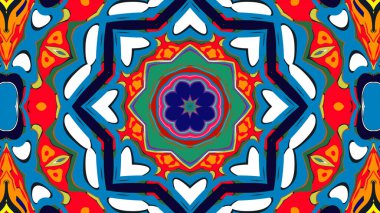 Yaz için renkli simetrik soyut kaleydoskop arkaplan deseni