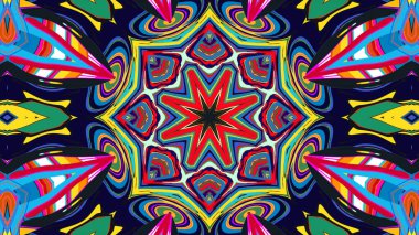 Yaz için renkli simetrik soyut kaleydoskop arkaplan deseni