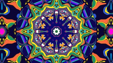 Yaz için renkli simetrik soyut kaleydoskop arkaplan deseni