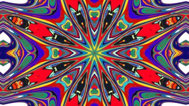 Yaz için renkli simetrik soyut kaleydoskop arkaplan deseni