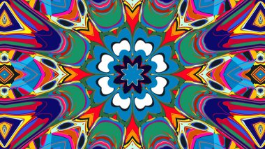 Yaz için renkli simetrik soyut kaleydoskop arkaplan deseni