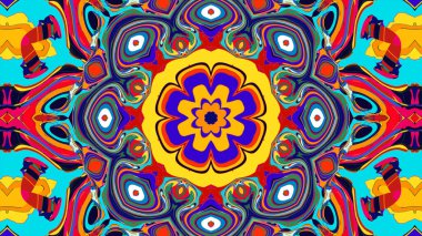 Yaz için renkli simetrik soyut kaleydoskop arkaplan deseni