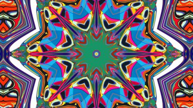 Yaz için renkli simetrik soyut kaleydoskop arkaplan deseni