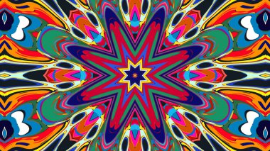 Yaz için renkli simetrik soyut kaleydoskop arkaplan deseni