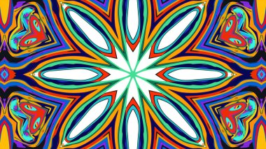 Yaz için renkli simetrik soyut kaleydoskop arkaplan deseni