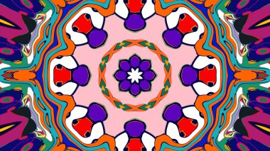 Yaz için renkli simetrik soyut kaleydoskop arkaplan deseni