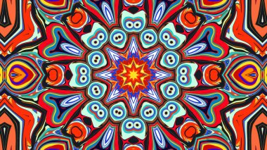 Yaz için renkli simetrik soyut kaleydoskop arkaplan deseni