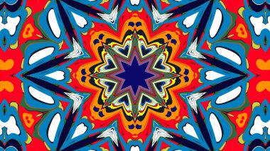 Yaz için renkli simetrik soyut kaleydoskop arkaplan deseni