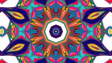Yaz için renkli simetrik soyut kaleydoskop arkaplan deseni