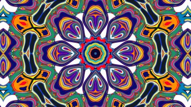 Yaz için renkli simetrik soyut kaleydoskop arkaplan deseni