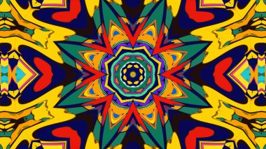 Yaz için renkli simetrik soyut kaleydoskop arkaplan deseni