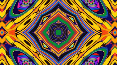 Yaz için renkli simetrik soyut kaleydoskop arkaplan deseni