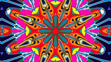 Yaz için renkli simetrik soyut kaleydoskop arkaplan deseni