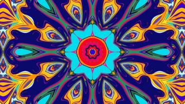 Yaz için renkli simetrik soyut kaleydoskop arkaplan deseni