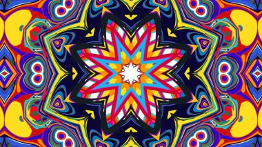 Yaz için renkli simetrik soyut kaleydoskop arkaplan deseni