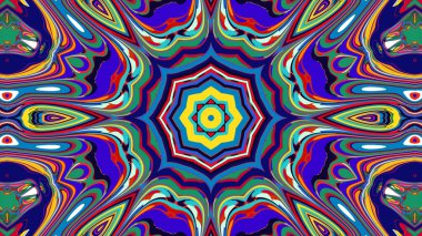 Yaz için renkli simetrik soyut kaleydoskop arkaplan deseni