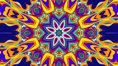 Yaz için renkli simetrik soyut kaleydoskop arkaplan deseni