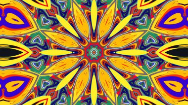 Yaz için renkli simetrik soyut kaleydoskop arkaplan deseni