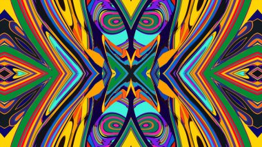 Yaz için renkli simetrik soyut kaleydoskop arkaplan deseni