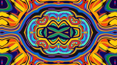 Yaz için renkli simetrik soyut kaleydoskop arkaplan deseni