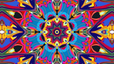 Yaz için renkli simetrik soyut kaleydoskop arkaplan deseni