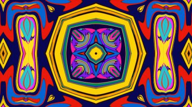 Yaz için renkli simetrik soyut kaleydoskop arkaplan deseni