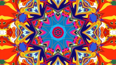 Yaz için renkli simetrik soyut kaleydoskop arkaplan deseni