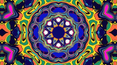 Yaz için renkli simetrik soyut kaleydoskop arkaplan deseni