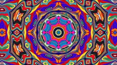 Yaz için renkli simetrik soyut kaleydoskop arkaplan deseni