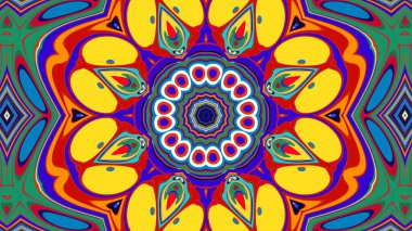 Yaz için renkli simetrik soyut kaleydoskop arkaplan deseni