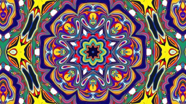 Yaz için renkli simetrik soyut kaleydoskop arkaplan deseni