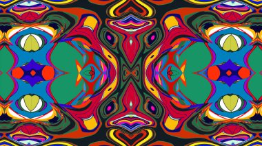 Yaz için renkli simetrik soyut kaleydoskop arkaplan deseni