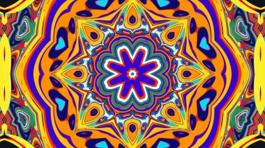 Yaz için renkli simetrik soyut kaleydoskop arkaplan deseni
