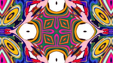 Yaz için renkli simetrik soyut kaleydoskop arkaplan deseni