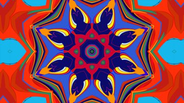 Yaz için renkli simetrik soyut kaleydoskop arkaplan deseni