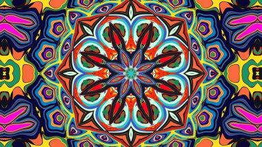 Yaz için renkli simetrik soyut kaleydoskop arkaplan deseni
