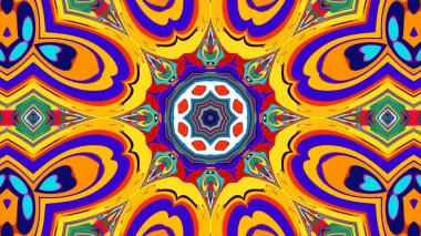 Yaz için renkli simetrik soyut kaleydoskop arkaplan deseni