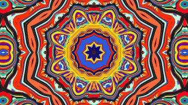 Yaz için renkli simetrik soyut kaleydoskop arkaplan deseni