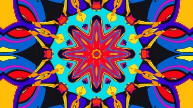 Yaz için renkli simetrik soyut kaleydoskop arkaplan deseni