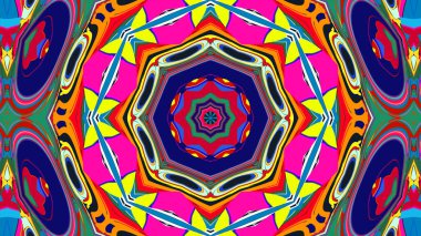 Yaz için renkli simetrik soyut kaleydoskop arkaplan deseni