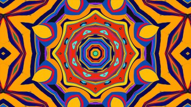 Yaz için renkli simetrik soyut kaleydoskop arkaplan deseni