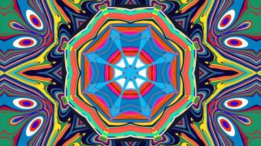 Yaz için renkli simetrik soyut kaleydoskop arkaplan deseni