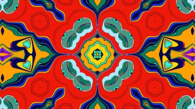 Yaz için renkli simetrik soyut kaleydoskop arkaplan deseni