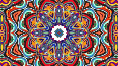 Yaz için renkli simetrik soyut kaleydoskop arkaplan deseni