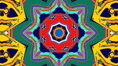 Yaz için renkli simetrik soyut kaleydoskop arkaplan deseni