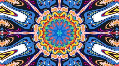 Yaz için renkli simetrik soyut kaleydoskop arkaplan deseni