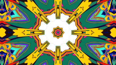 Yaz için renkli simetrik soyut kaleydoskop arkaplan deseni