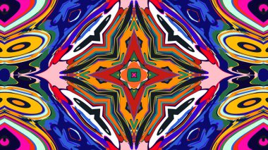 Yaz için renkli simetrik soyut kaleydoskop arkaplan deseni