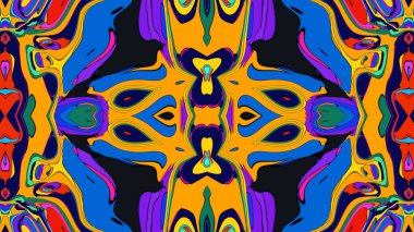 Yaz için renkli simetrik soyut kaleydoskop arkaplan deseni